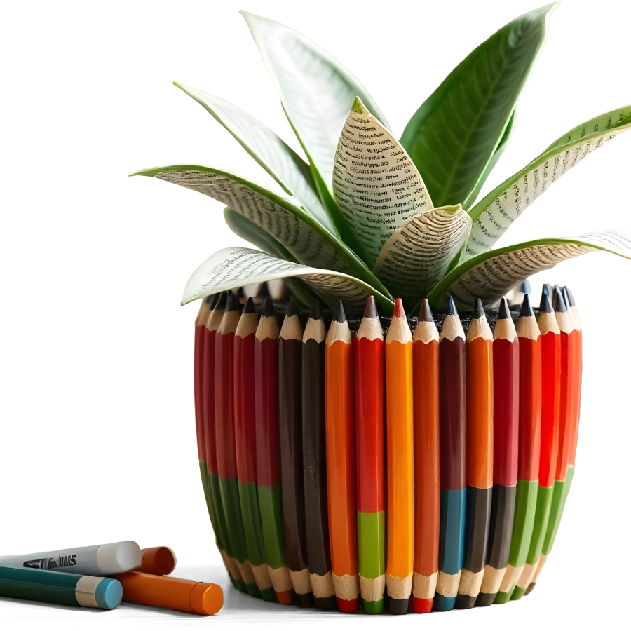 craft-photo-of-a-pot-made-of-colored-pencils